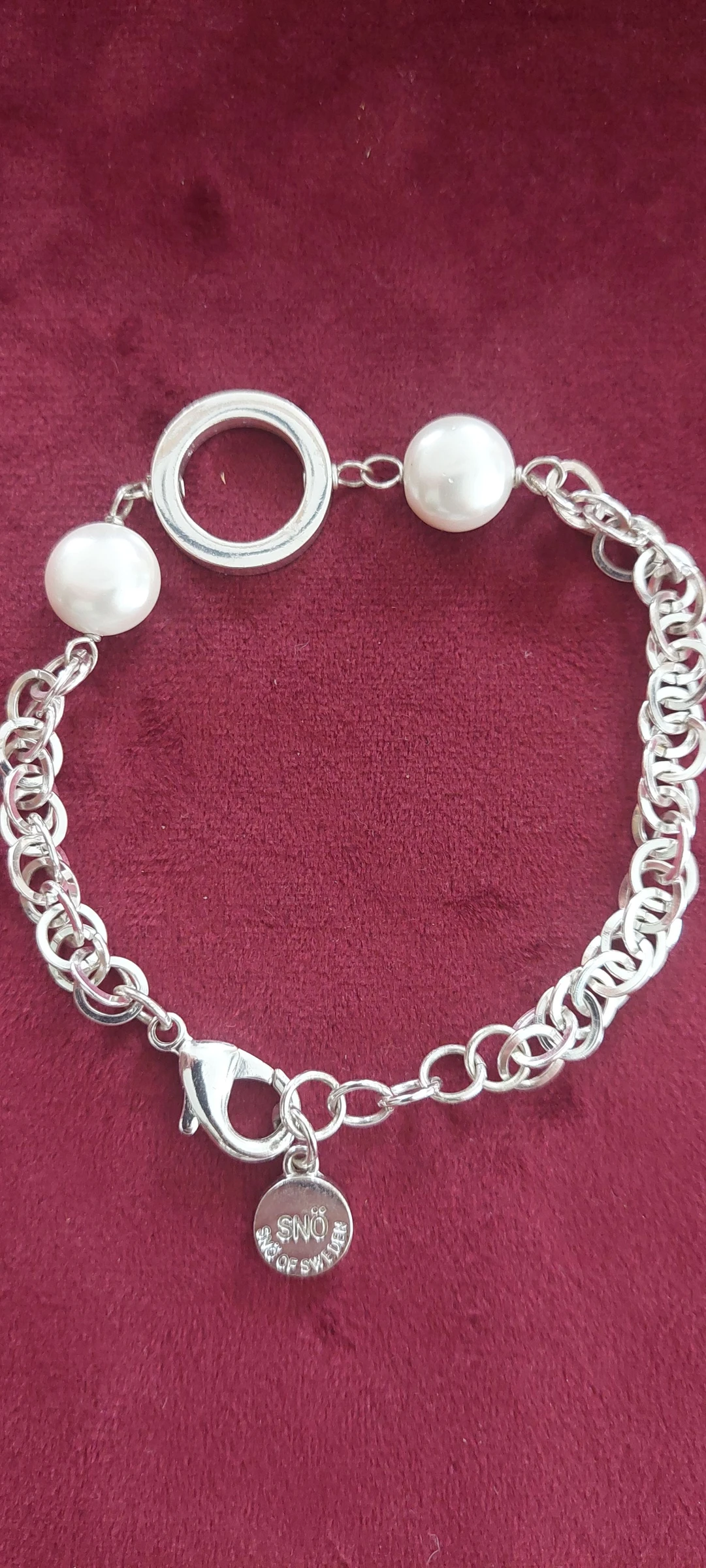 Prachtige SNÖ OF SWEDEN zilveren armband met parels – Zeer goede staat – photo 6
